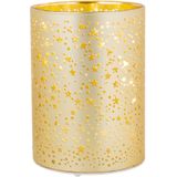 1x stuks led kaarsen sterren kaars goud D9 x H12 cm - Woondecoratie - Elektrische kaarsen - Kerstversiering