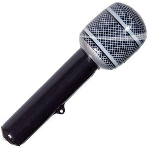 Microfoon opblaasbaar zwart 30 cm - Muziek/playbacken - Feest/speelgoed