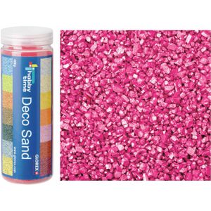 2x busjes fijn decoratie zand/kiezels in het roze 480 gram - Decoratie zandkorrels mini steentjes 1 tot 2 mm