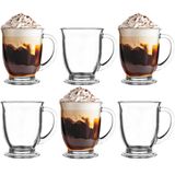 Glasmark Theeglazen/koffie glazen model Bristol - transparant glas - 6x stuks - 400 ml