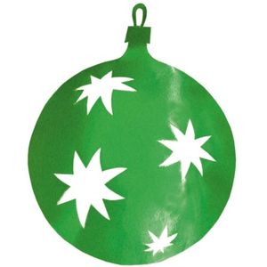 Kerstbal hangdecoratie groen 40 cm van karton - Kerstversiering - Kerstdecoratie