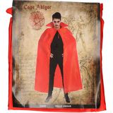 Halloween Dracula cape - voor volwassenen - rood - satijn - L163 cm