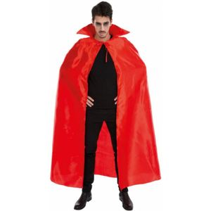 Halloween Dracula cape - voor volwassenen - rood - satijn - L163 cm