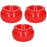 3x stuks Ronde rode stormasbakken 11 cm - Asbakken