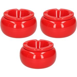 3x stuks Ronde rode stormasbakken 11 cm - Asbakken