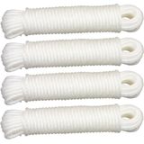 AMIG paracord touw - 4x - 15 meter - D5mm - 110kg - PE/PVC - wit