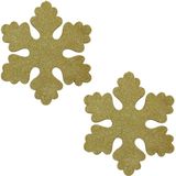 Gouden sneeuwvlokken 40 cm - hangdecoratie / boomversiering goud