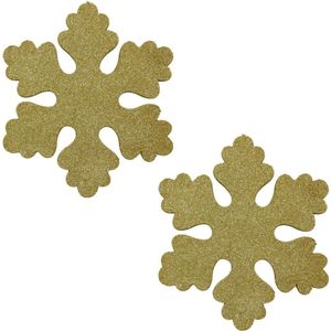 Gouden sneeuwvlokken 40 cm - hangdecoratie / boomversiering goud