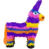 Gekleurde pinata ezel 55 cm - Pinata feest/verjaardag accessoires voor kinderen