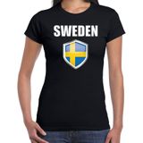 Zweden landen t-shirt zwart dames - Zweedse landen shirt / kleding - EK / WK / Olympische spelen Sweden outfit