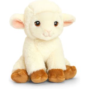 Pluche knuffel dieren schaap/lammetjes 19 cm - Knuffelbeesten - Boerderij dieren speelgoed