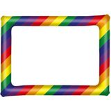 Foto prop set met frame - regenboog multi kleuren - gay pride regenboog thema - 13-delig - photo booth accessoires