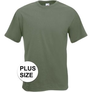 Grote maten basic olijf groene t-shirt voor heren - voordelige katoenen shirts - Regular fit