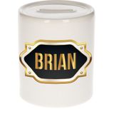 Brian naam cadeau spaarpot met gouden embleem - kado verjaardag/ vaderdag/ pensioen/ geslaagd/ bedankt