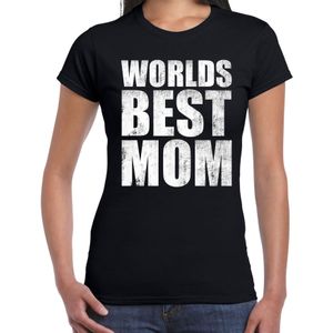 Worlds best mom cadeau t-shirt zwart voor dames - Moederdag - mama verjaardag shirt / cadeau t-shirt