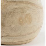 1x Houten vaas/vazen bruin 28 x 16 cm rond - Bolvormige decoratie vaas van paulownia hout 7 liter - woondecoratie/woonaccessoires