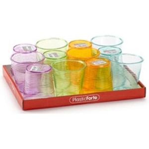 48x stuks Drinkglazen/limonadeglazen gekleurd 360 ml - Sapglazen/waterglazen onbreekbaar kunststof voor kinderen