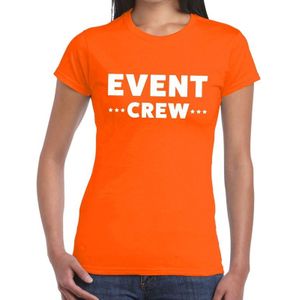 Event crew tekst t-shirt oranje dames - evenementen personeel / staff shirt