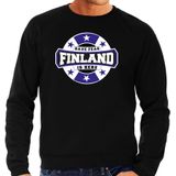 Have fear Finland is here sweater met sterren embleem in de kleuren van de Finse vlag - zwart - heren - Finland supporter / Fins elftal fan trui / EK / WK / kleding