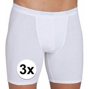 3x Sloggi basic long heren boxershort wit L