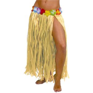 Fiestas Guirca Hawaii verkleed rokje - voor volwassenen - naturel - 75 cm - hoela rok - tropisch
