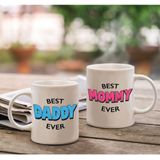 Best Daddy en Mommy mok - Cadeau beker set voor Papa en Mama - Moederdag en Vaderdag cadeautje