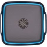 2x Grijs/blauwe opvouwbare wasbak met stop 30.5 x 30 cm - Keukenbenodigdheden - Afwassen - Afwasbakken/afwasteilen/afdruiprekken