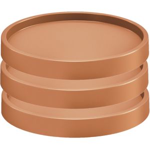 3x stuks plantenonderzetter/multiroller rond terracotta kunststof 30 cm - Trolleys voor kamerplanten