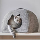 Grijze katten/poezen mand 45 x 38 x 33 cm - Zeller - Huisdieren - Huisdieraccessoires - Dierenmand - Kattenmanden/poezenmanden - Dichte slaapmanden voor katten/poezen