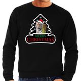 Dieren kersttrui tijger zwart heren - Foute tijgers kerstsweater - Kerst outfit dieren liefhebber