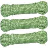 AMIG Paracord touw - 3x - 20 meter - D4mm - 100kg - PP/PE - lichtgroen/wit