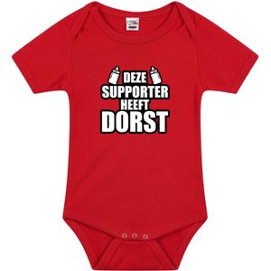 Belgie fan baby romper Deze supporter heeft dorst rood jongens en meisjes - EK / WK Babykleding