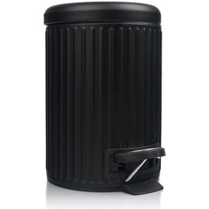 Pedaalemmer/vuilnisbak -zwart - 3 liter - Kleine prullenbakken
