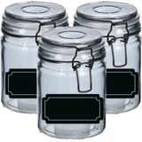 Weckpotten/inmaakpotten - 6x - 250 ml - glas - met beugelsluiting - incl. etiketten