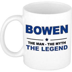 Naam cadeau Bowen - The man, The myth the legend koffie mok / beker 300 ml - naam/namen mokken - Cadeau voor o.a  verjaardag/ vaderdag/ pensioen/ geslaagd/ bedankt