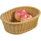 Gevlochten fruitmand/broodmand ovaal 23 x 29 x 9,5 cm - Tafel dekken - Fruitmanden/fruitschalen - Broodmanden