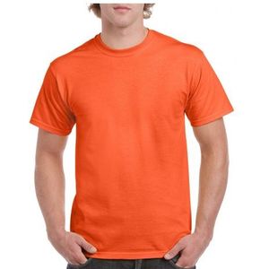 Set van 2x stuks voordelige oranje t-shirts, maat: L