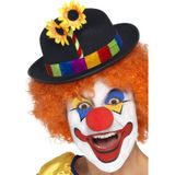 Clown verkleed set gekleurde pruik met bolhoedje - Carnaval clowns verkleedkleding en accessoires