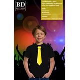 Bellatio Decorations Verkleed t-shirt voor kinderen - stropdas - zwart - jongen - carnaval/themafeest