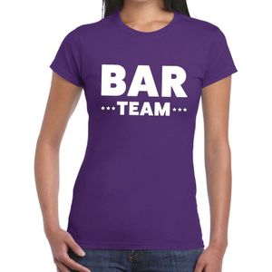 Bar Team tekst t-shirt paars dames - personeel / team shirts