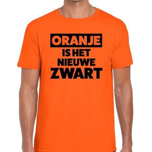 Oranje tekst shirt Oranje is het nieuwe zwart t-shirt heren -  Koningsdag kleding