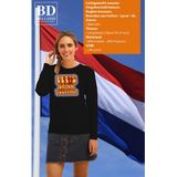 Bellatio Decorations Koningsdag sweater dames - let's drink together - zwart - oranje feestkleding