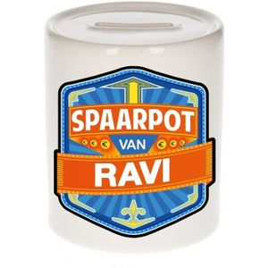 Kinder spaarpot voor Ravi - keramiek - naam spaarpotten