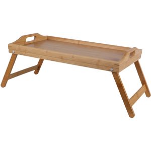 Bambou &amp;amp; Co Ontbijt op bed/tafeltje/dienblad op pootjes - 53 x 33 x 21 cm - bamboe - serveer tray - lezen/eten - bedtafel