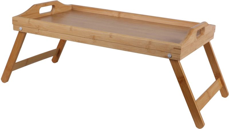 Bambou & Co Ontbijt op bed/tafeltje/dienblad op pootjes - 53 x 33 x 21 cm - bamboe - serveer tray - lezen/eten - bedtafel