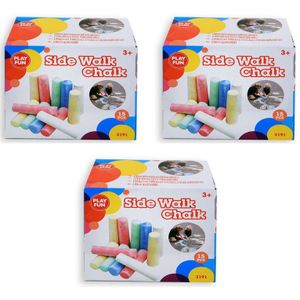 45x Gekleurd stoepkrijt in doosje - 10 cm - Stoepkrijten buiten speelgoed creatief - Krijtjes