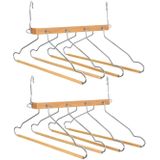 Set van 2x stuks luxe kledinghanger/broekhanger voor 4 broeken/shirts 42 x 45 cm - Kledingkast hangers/kleerhangers/broekhangers