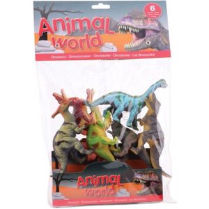 6x Plastic dinosaurussen speelgoed figuren 10-14 cm - Speelgoeddieren - Speelgoedfiguren - Dieren speelset dino's