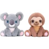 Keel Toys - Pluche knuffel dieren bosvriendjes set koala en luiaard 25 cm