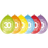 36x stuks verjaardag leeftijd party ballonnen in 30 jaar thema - Opgeblazen 29 cm - Feestartikelen/versieringen